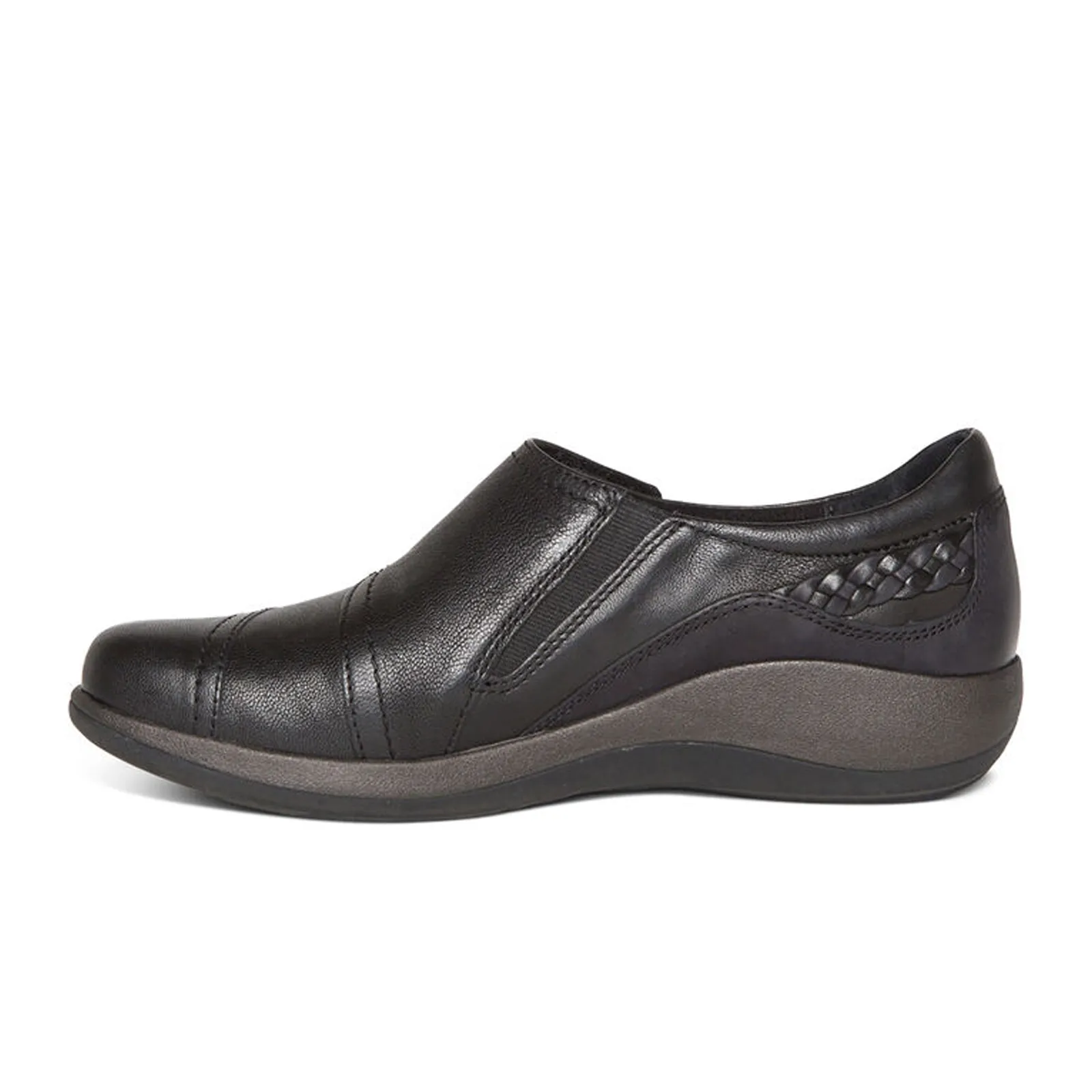 Aetrex Karina Slip On (Women) - Black Leather