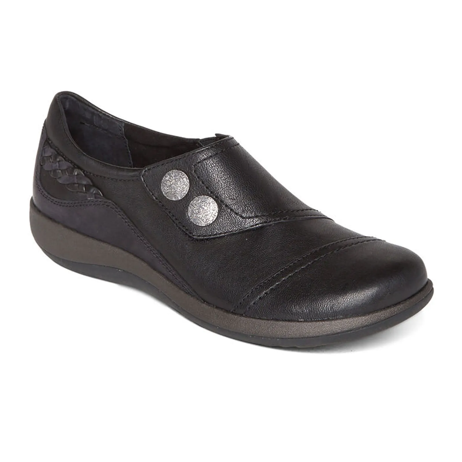 Aetrex Karina Slip On (Women) - Black Leather