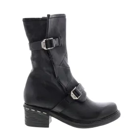 A.S.98 Norm A52203-101 Womens Black Leather Zipper Casual Dress Boots