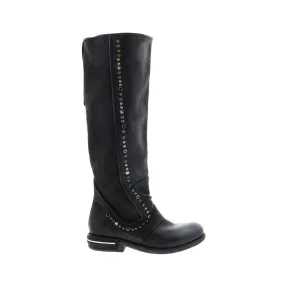 A.S.98 Tye 516338-201 Womens Black Leather Zipper Knee High Boots