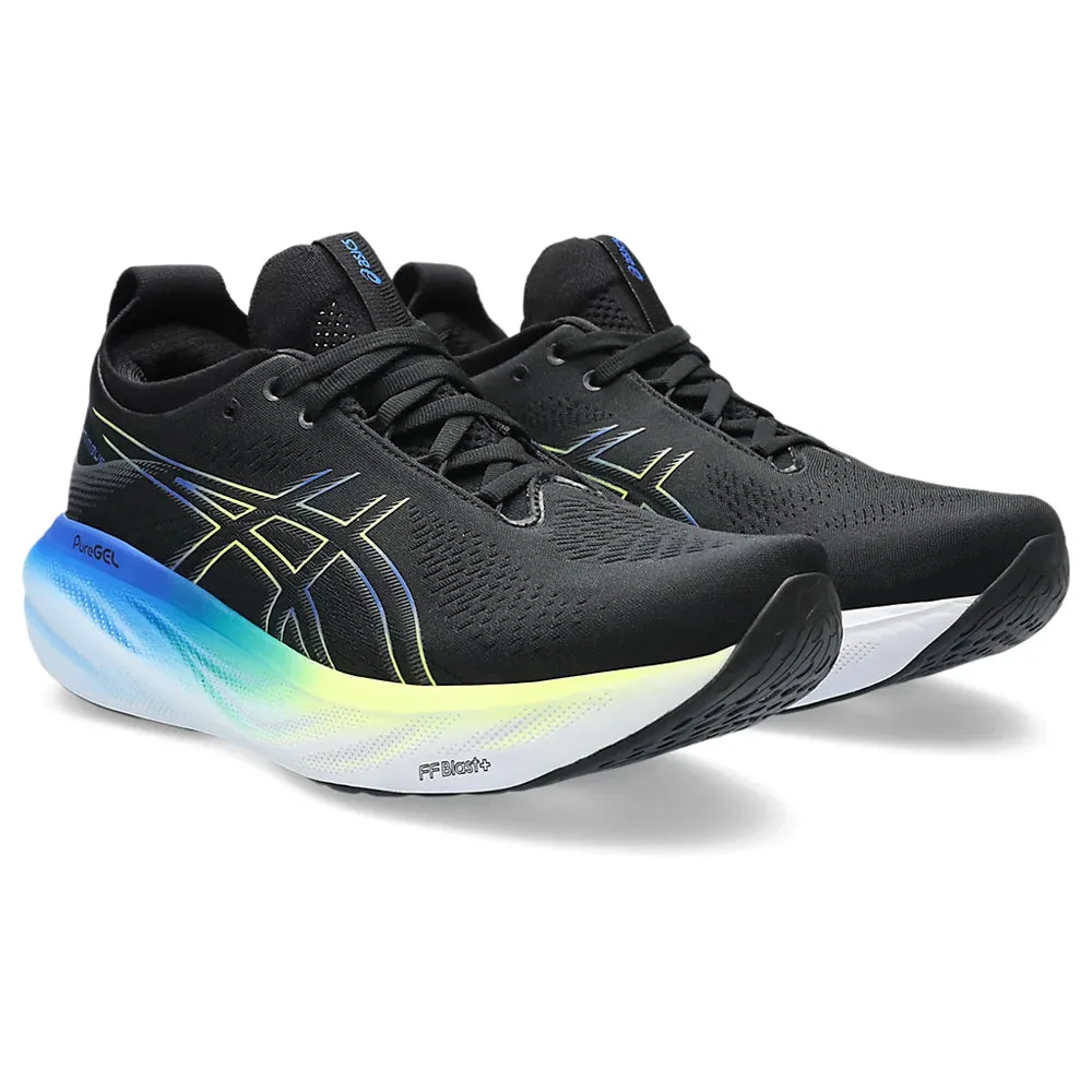 ASICS GEL-NIMBUS 25 (M) - (BLACK/GLOW/YELLOW) - RUNNING SHOES