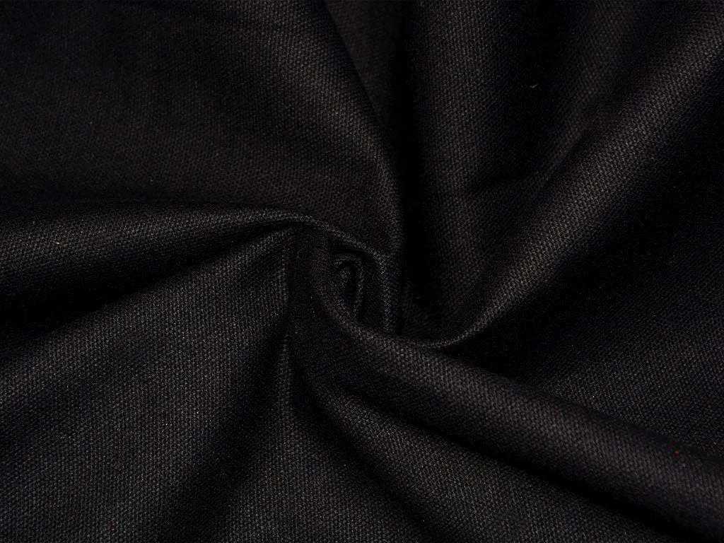 Black Plain Heavy Cotton Canvas Fabric (Wholesale)