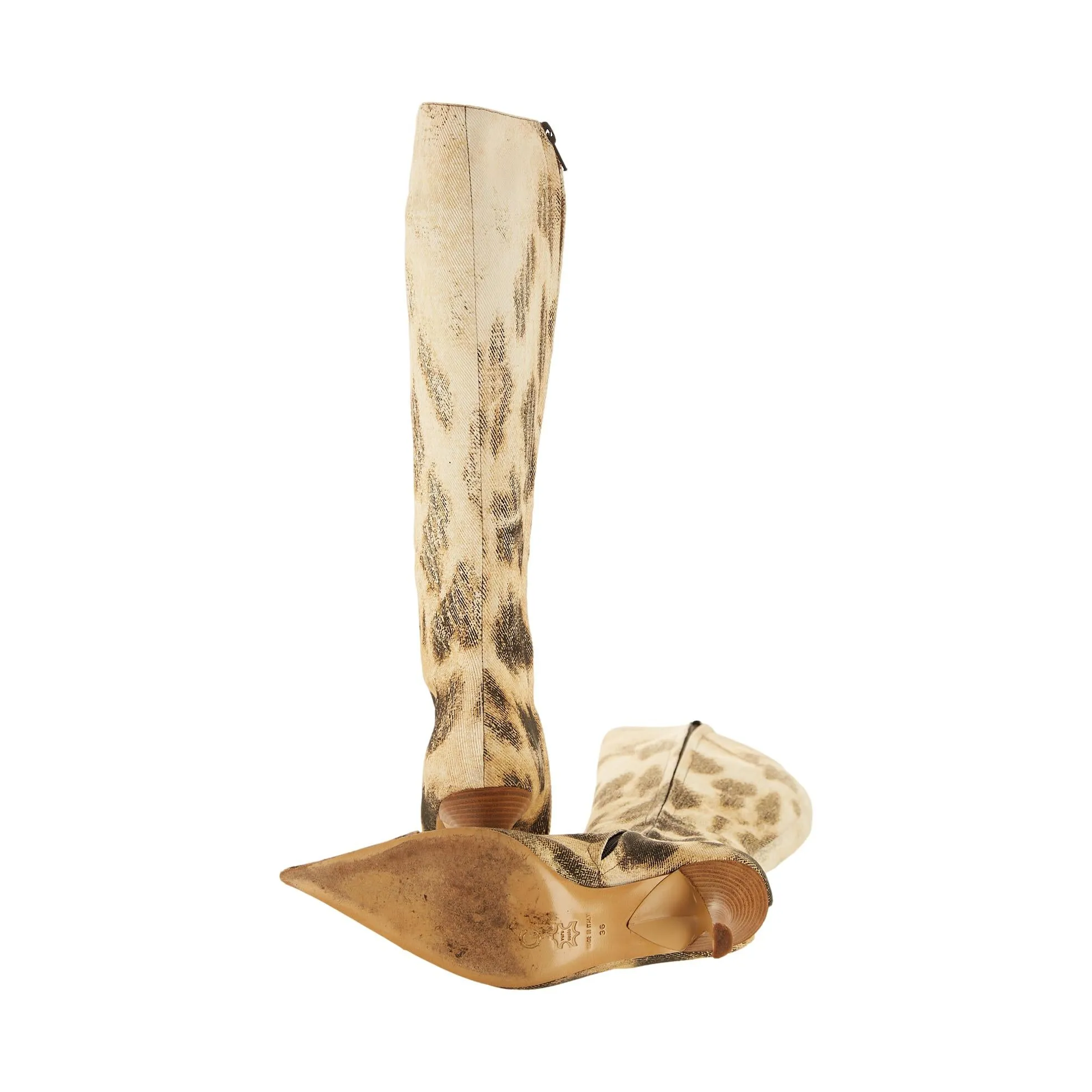 Cavalli Cheetah Print Tall Boots