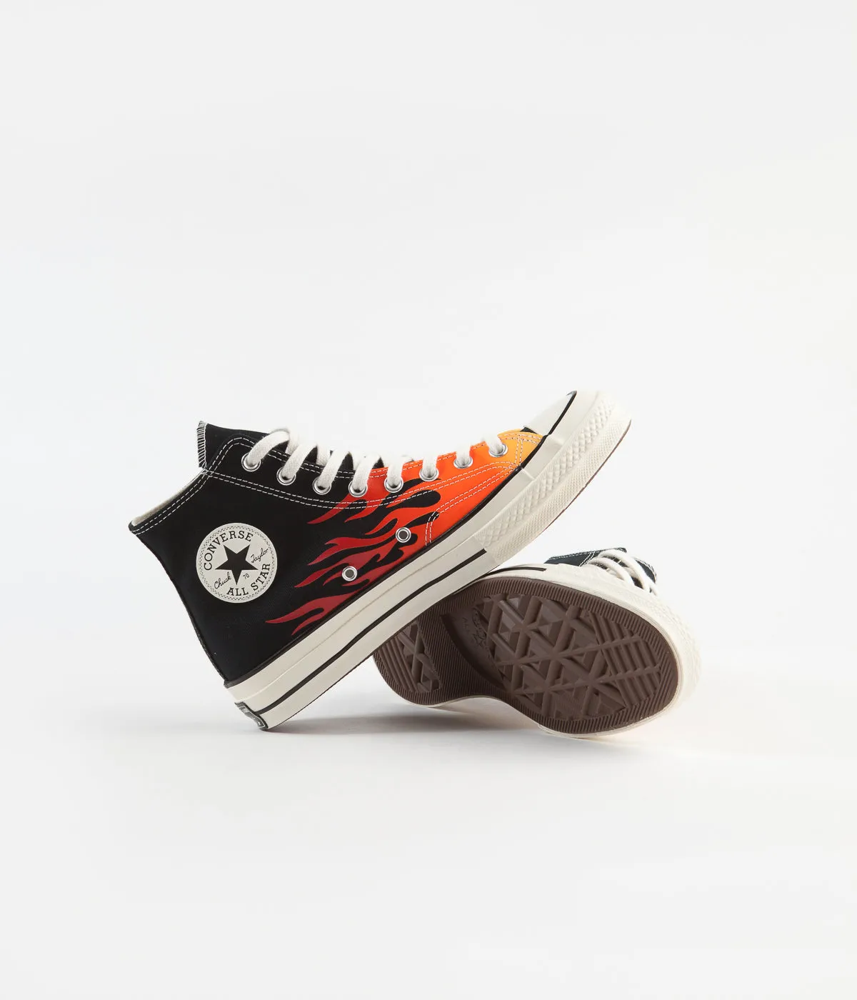 Converse CTAS 70's Hi Archive Print Remixed Shoes - Black / Enamel Red / Bold Mandarin