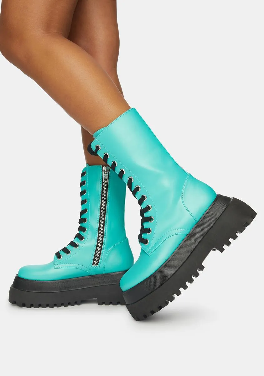 Distorted Reality Platform Combat Boots