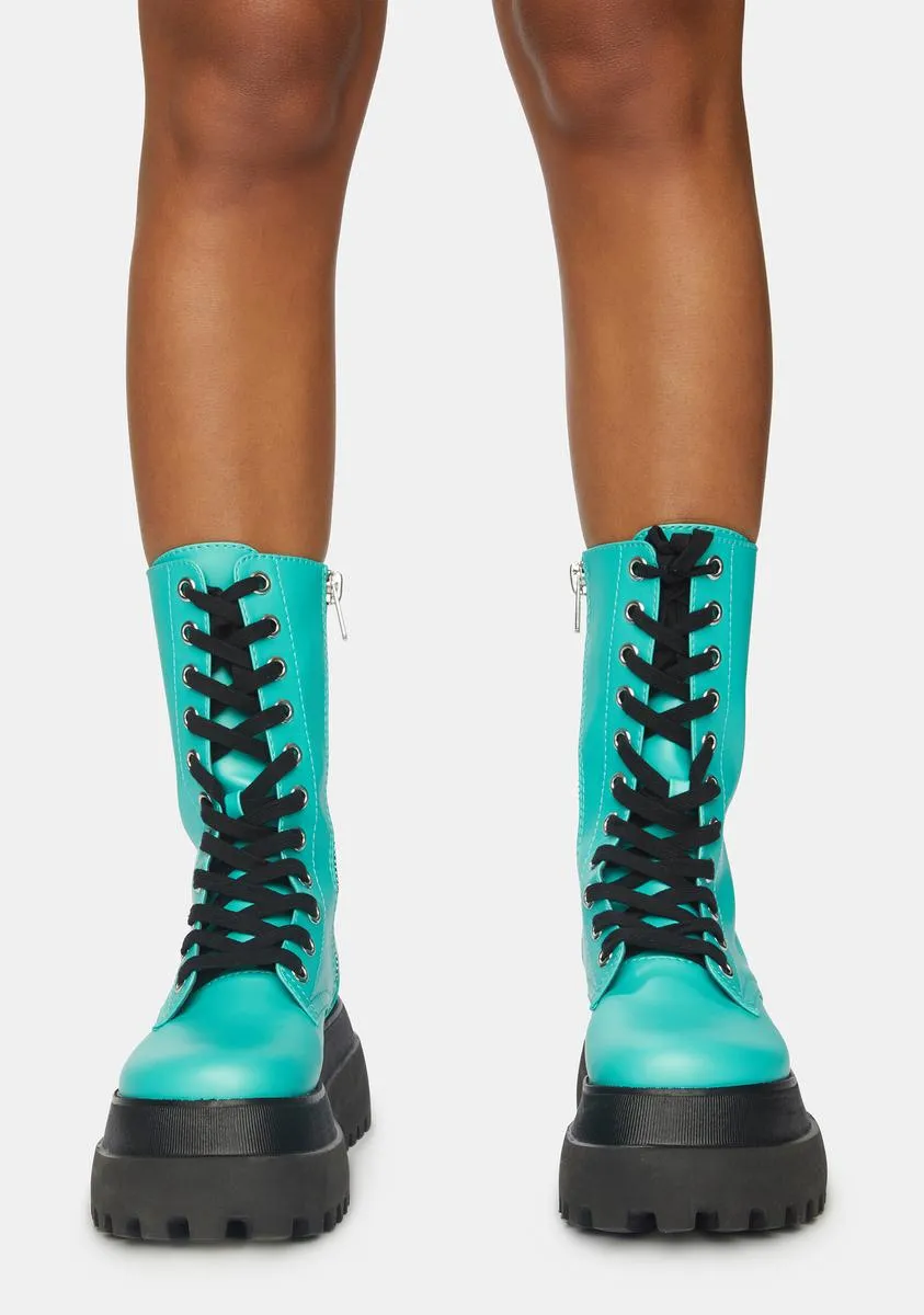 Distorted Reality Platform Combat Boots