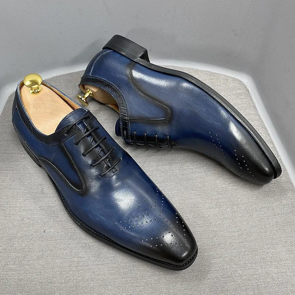 Dress Shoes -  Sandro Glossy Lace-Up Men Shoes