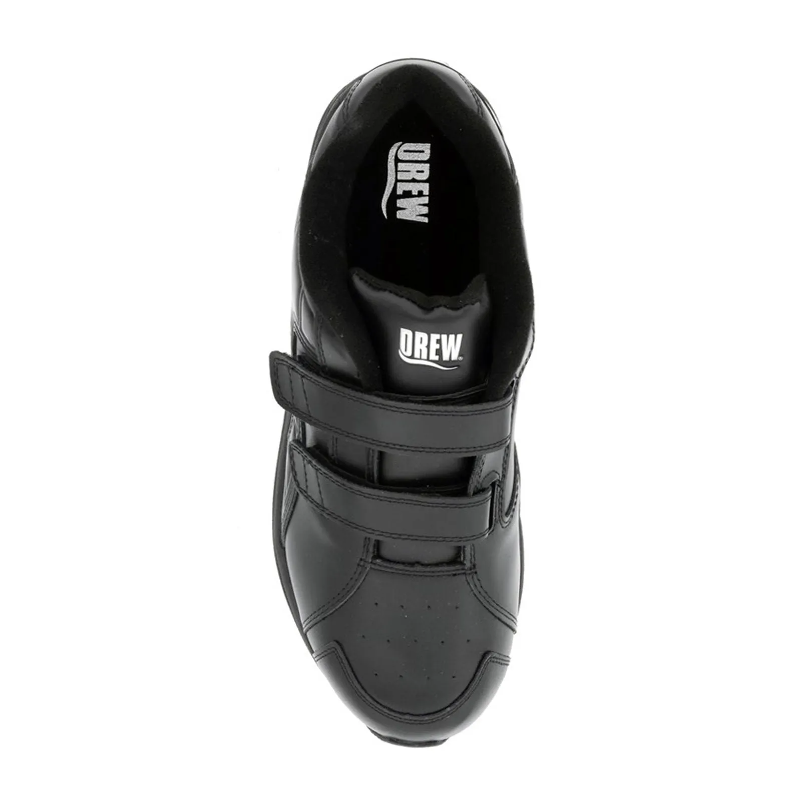 Drew Force V Hook and Loop Walking Shoe (Men) - Black Leather