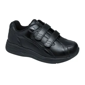 Drew Force V Hook and Loop Walking Shoe (Men) - Black Leather