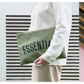 Essentials - Olive Green Canvas Pouch