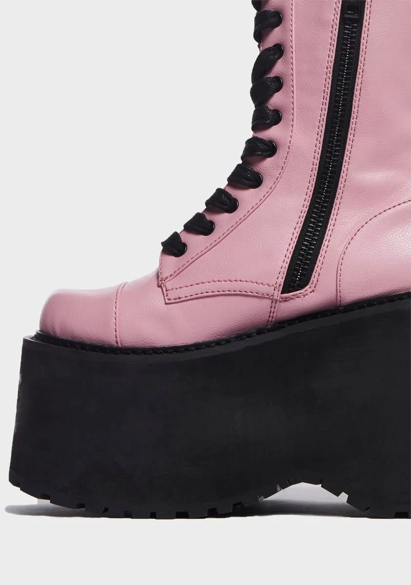 Expelled To Reality Platform Combat Boots