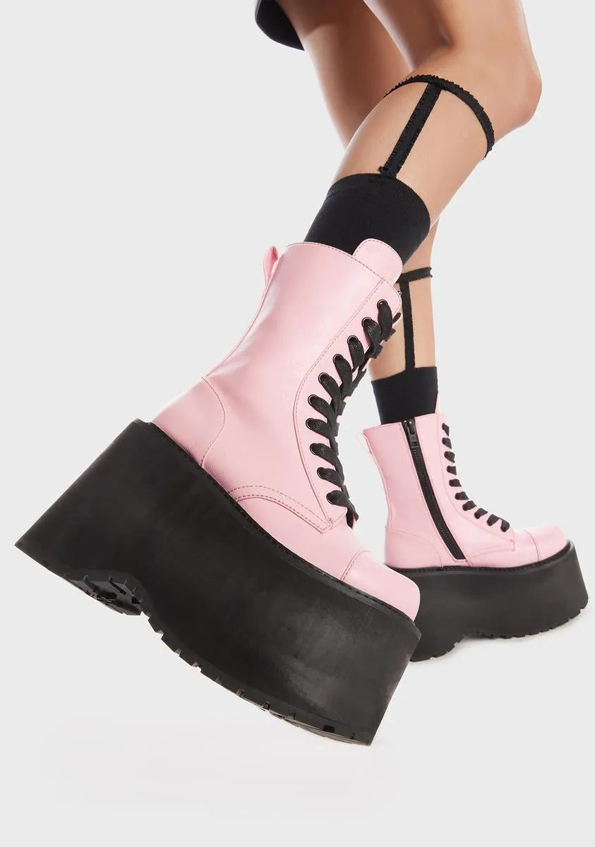 Expelled To Reality Platform Combat Boots