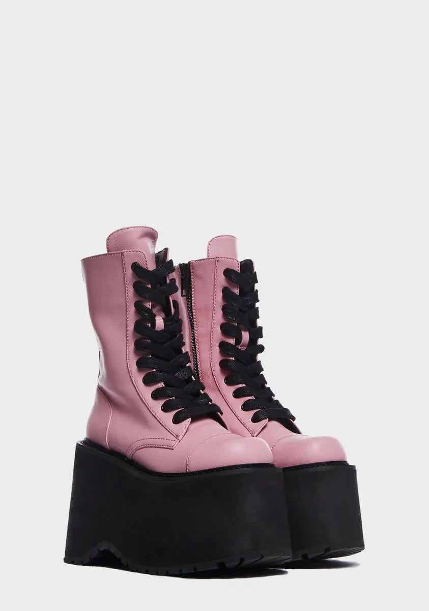 Expelled To Reality Platform Combat Boots