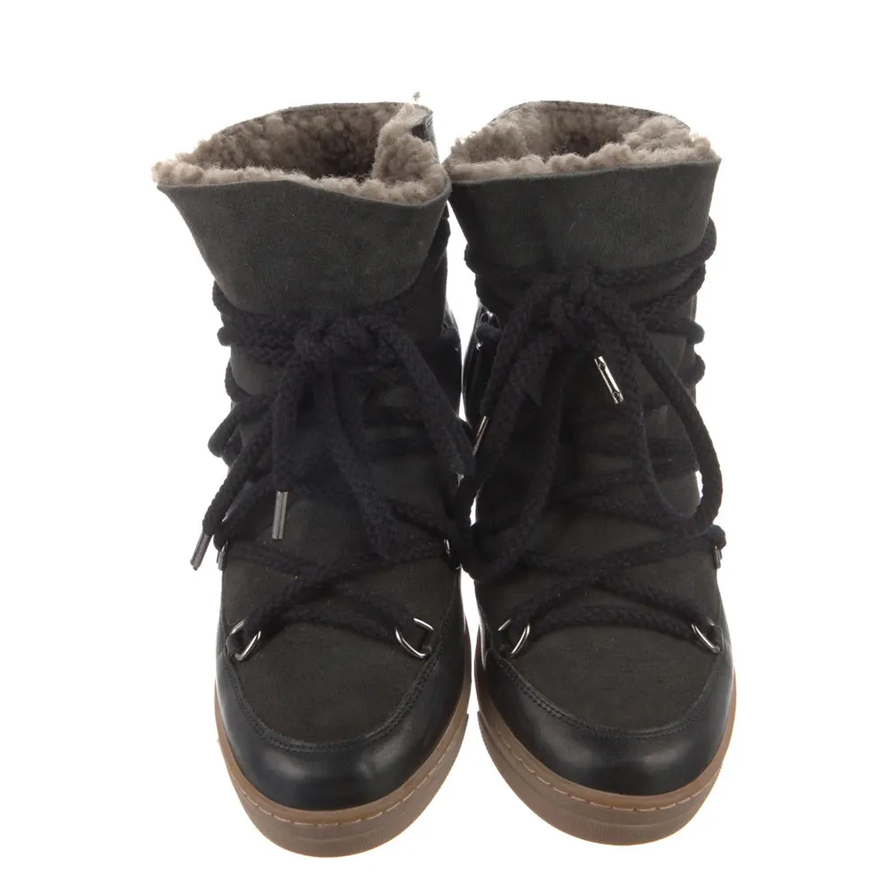 Isabel Marant Black Shearling Nowles Boots 38