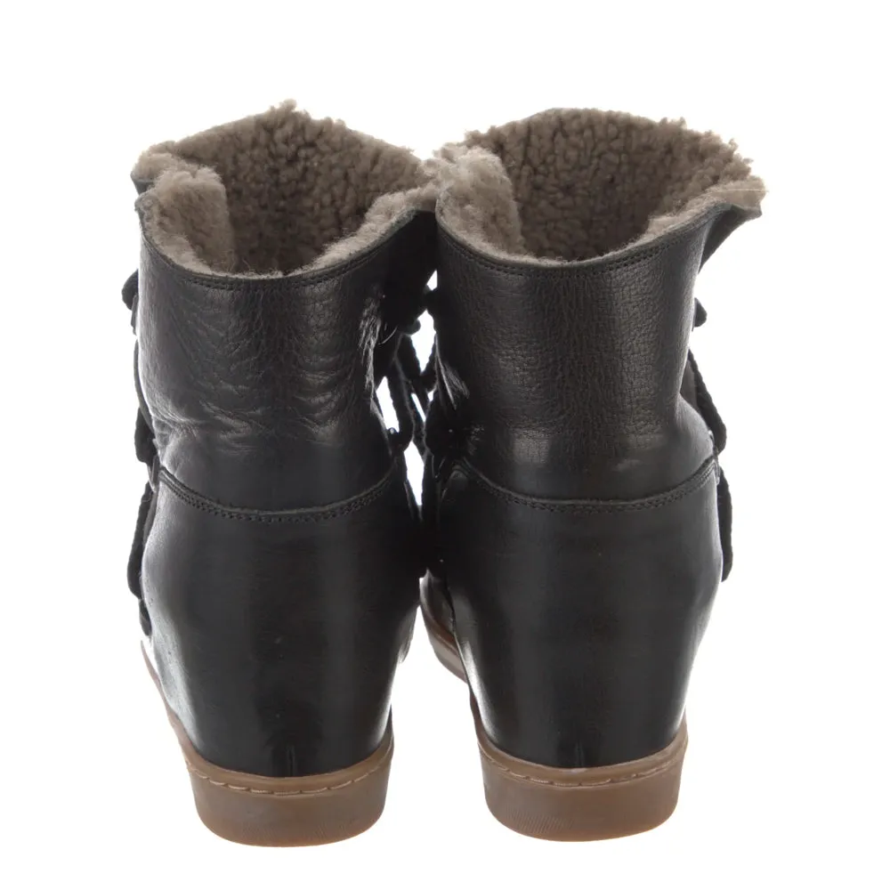 Isabel Marant Black Shearling Nowles Boots 38