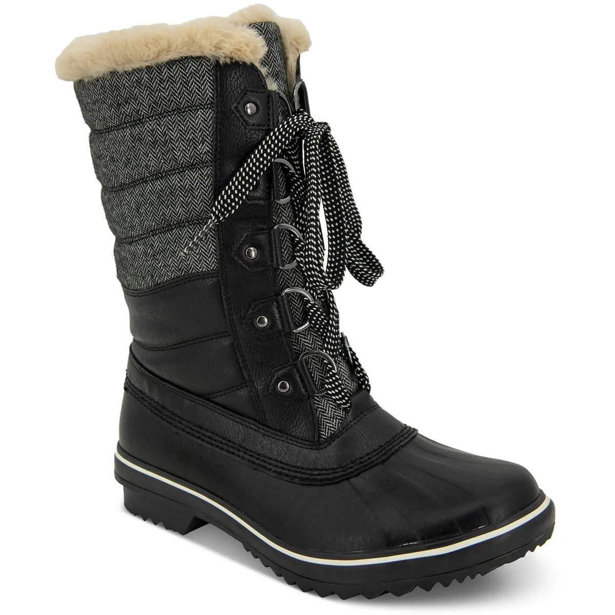 JBU by Jambu Womens Siberia Faux Leather Faux Fur Winter & Snow Boots