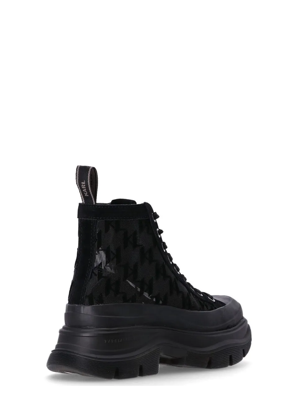 KARL LAGERFELD LUNA MONO FLOCKING  BOOTS IN BLACK