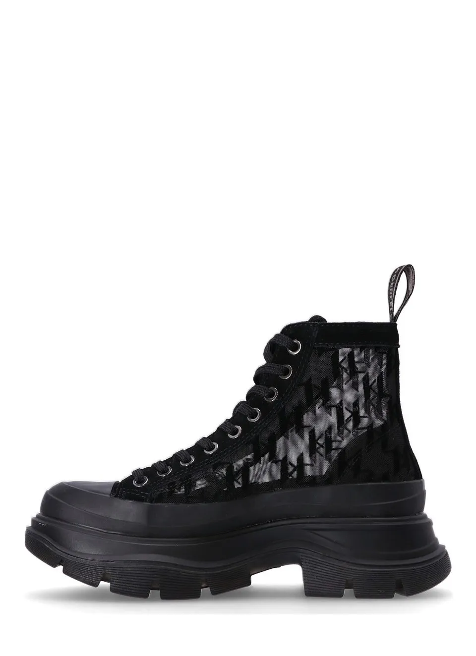 KARL LAGERFELD LUNA MONO FLOCKING  BOOTS IN BLACK