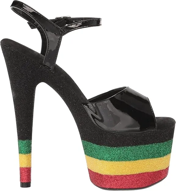 Kaya-709 Glitter Jamaican Platform Sandals