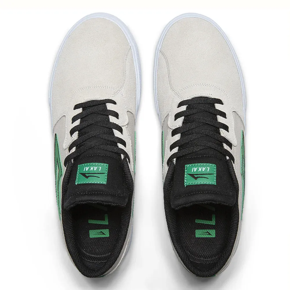 Lakai Cardiff White Black Suede Skate Shoes