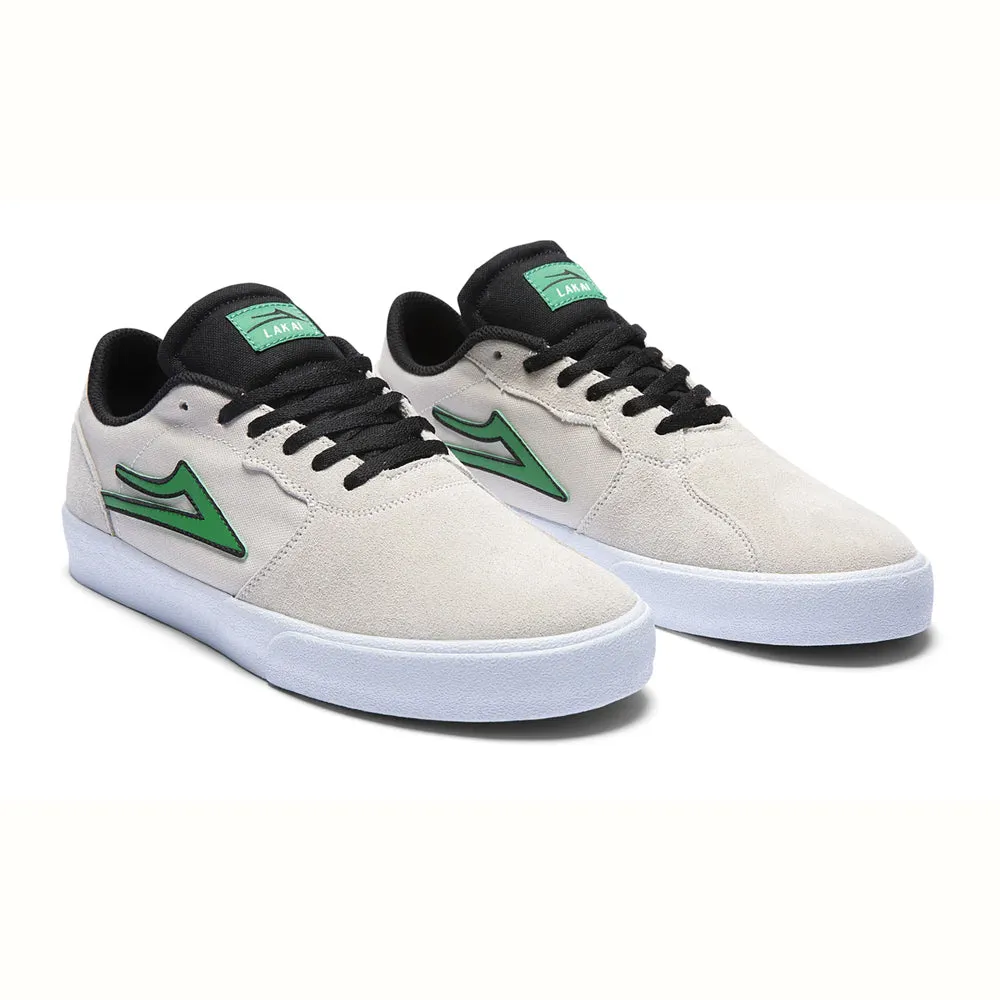 Lakai Cardiff White Black Suede Skate Shoes