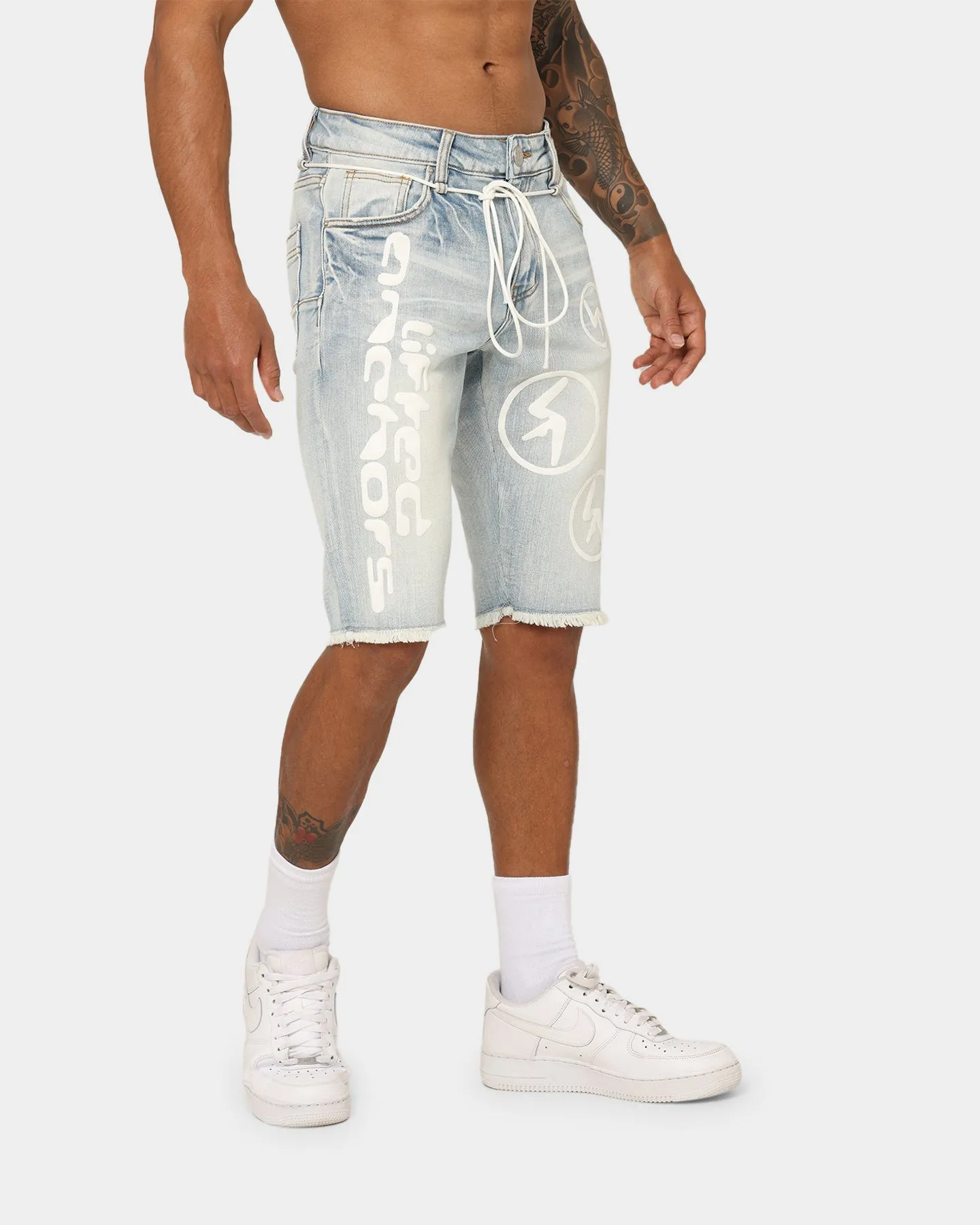 Lifted Anchors "Aphex" Puff Print Shorts Light Blue