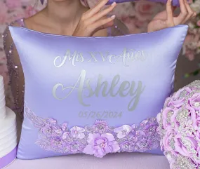 Lilac quinceanera kneeling pillow, shoes pillow