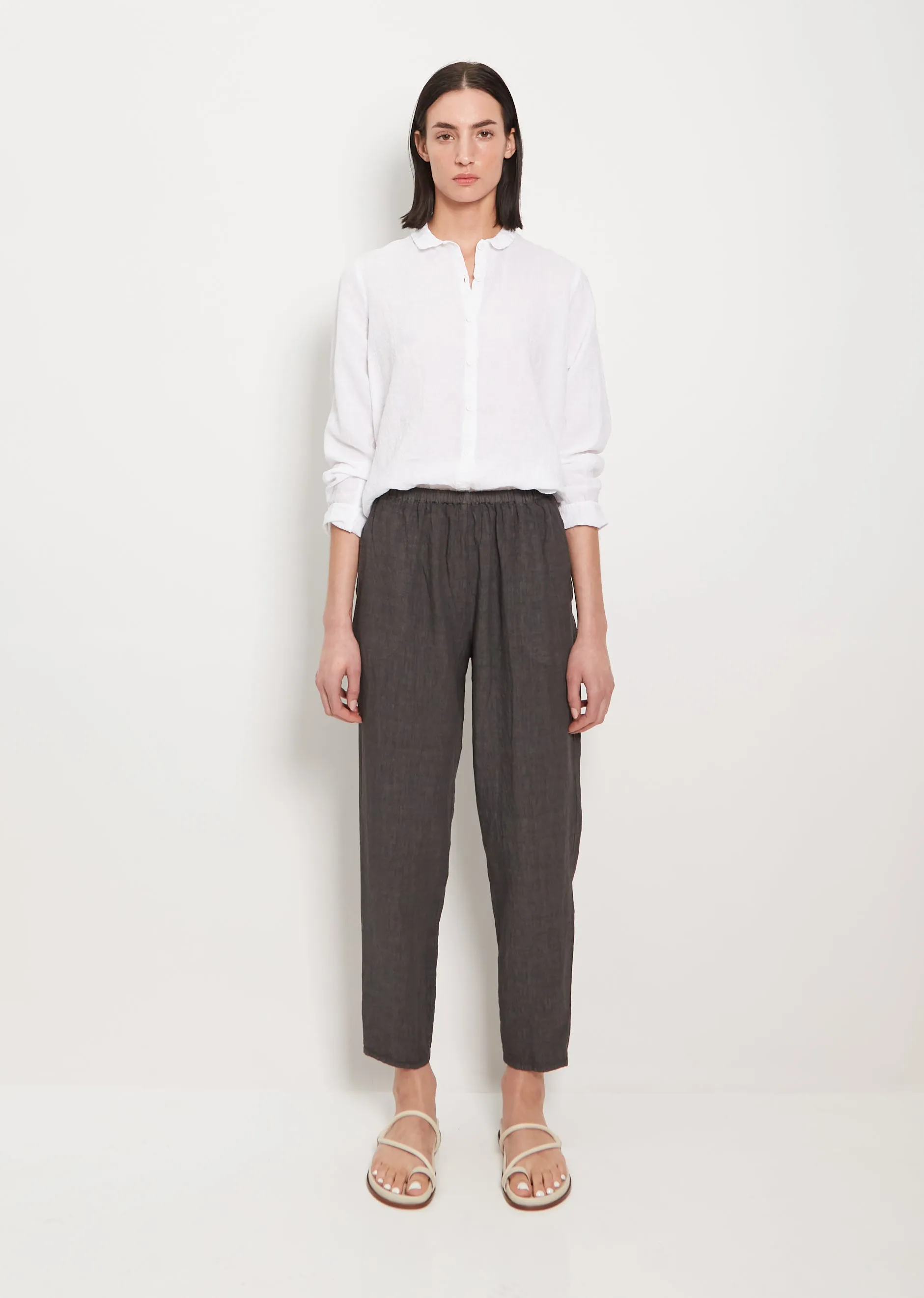 Lili Linen Simple Pant — Asphalt