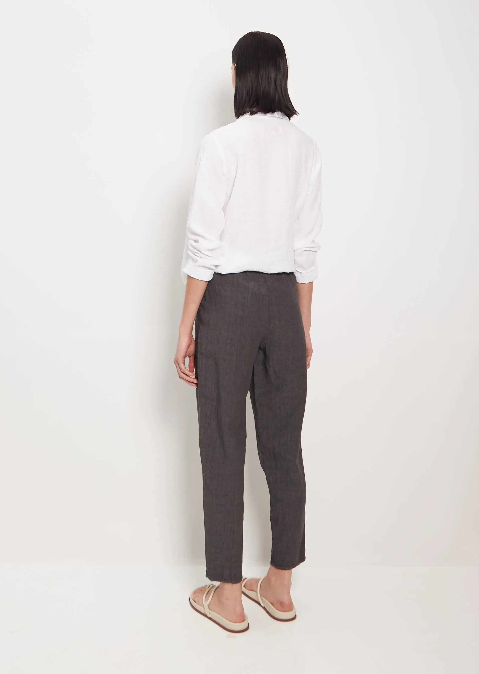 Lili Linen Simple Pant — Asphalt