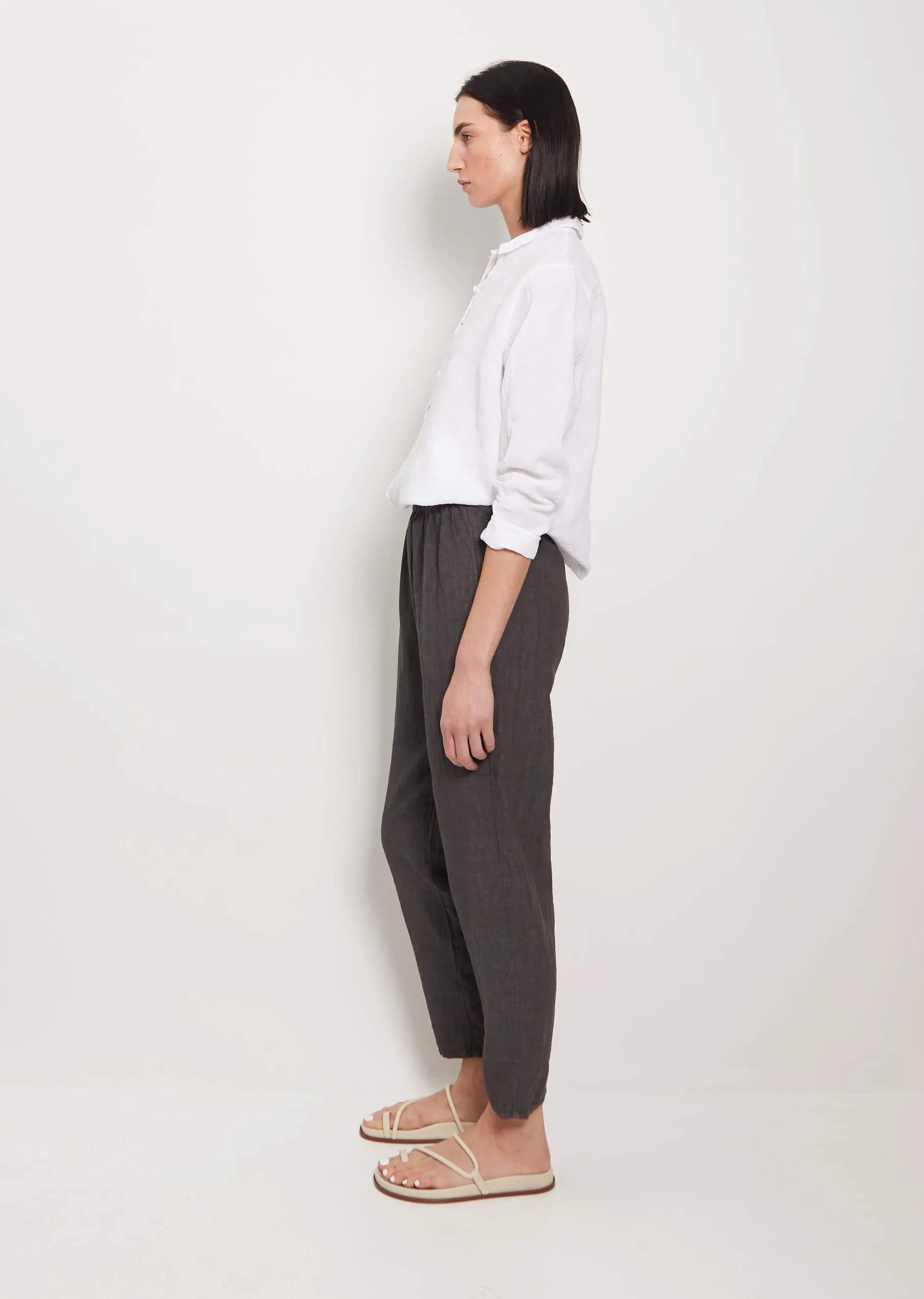 Lili Linen Simple Pant — Asphalt