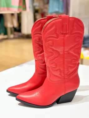 Maxi Red Western Tall Boots