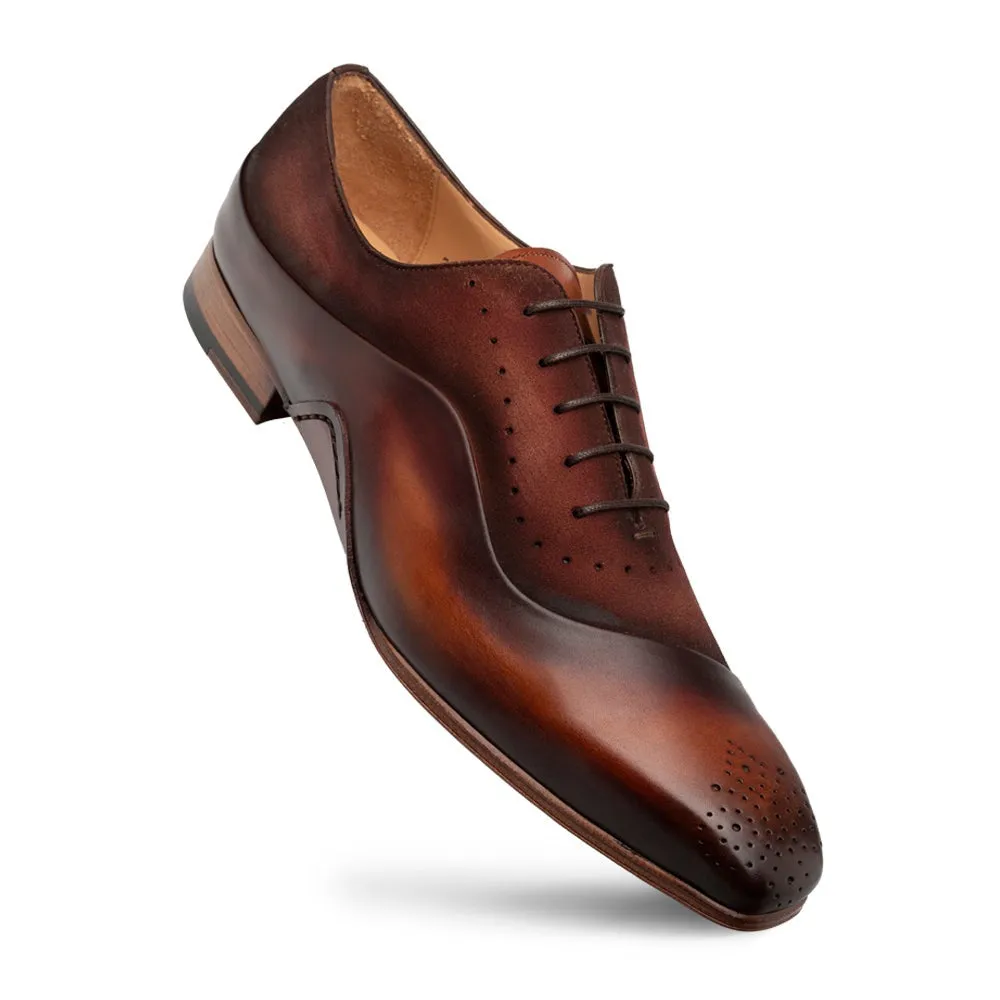 Mezlan Affari 21142 Men's Shoes Cognac & Rust Suede / Calf-Skin Leather Brogue Oxfords (MZ3739)