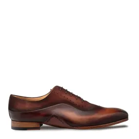 Mezlan Affari 21142 Men's Shoes Cognac & Rust Suede / Calf-Skin Leather Brogue Oxfords (MZ3739)