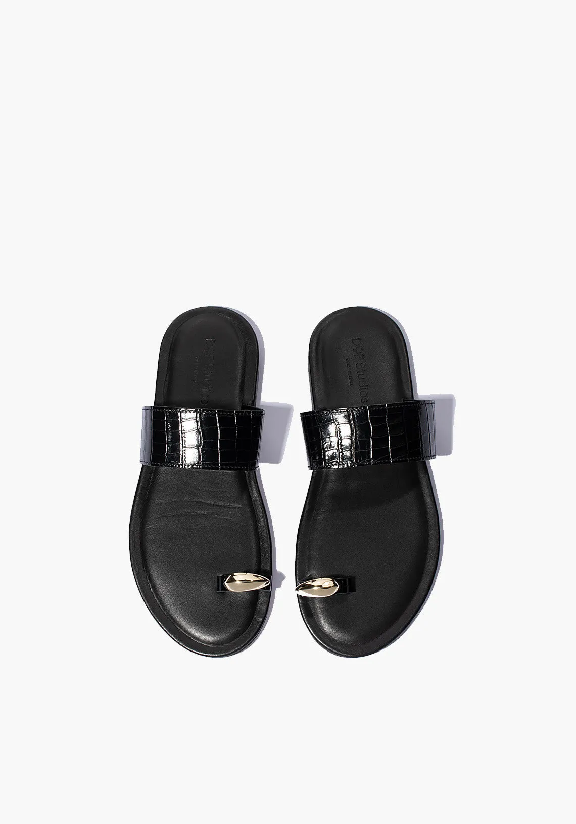 MONICA SANDAL BLACK/GOLD