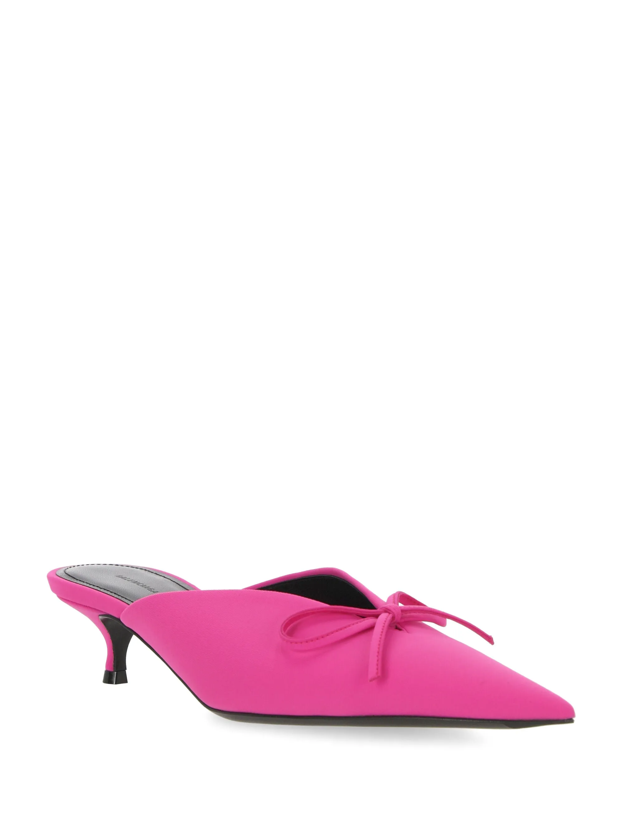 Mules with Pink Bow Detailing