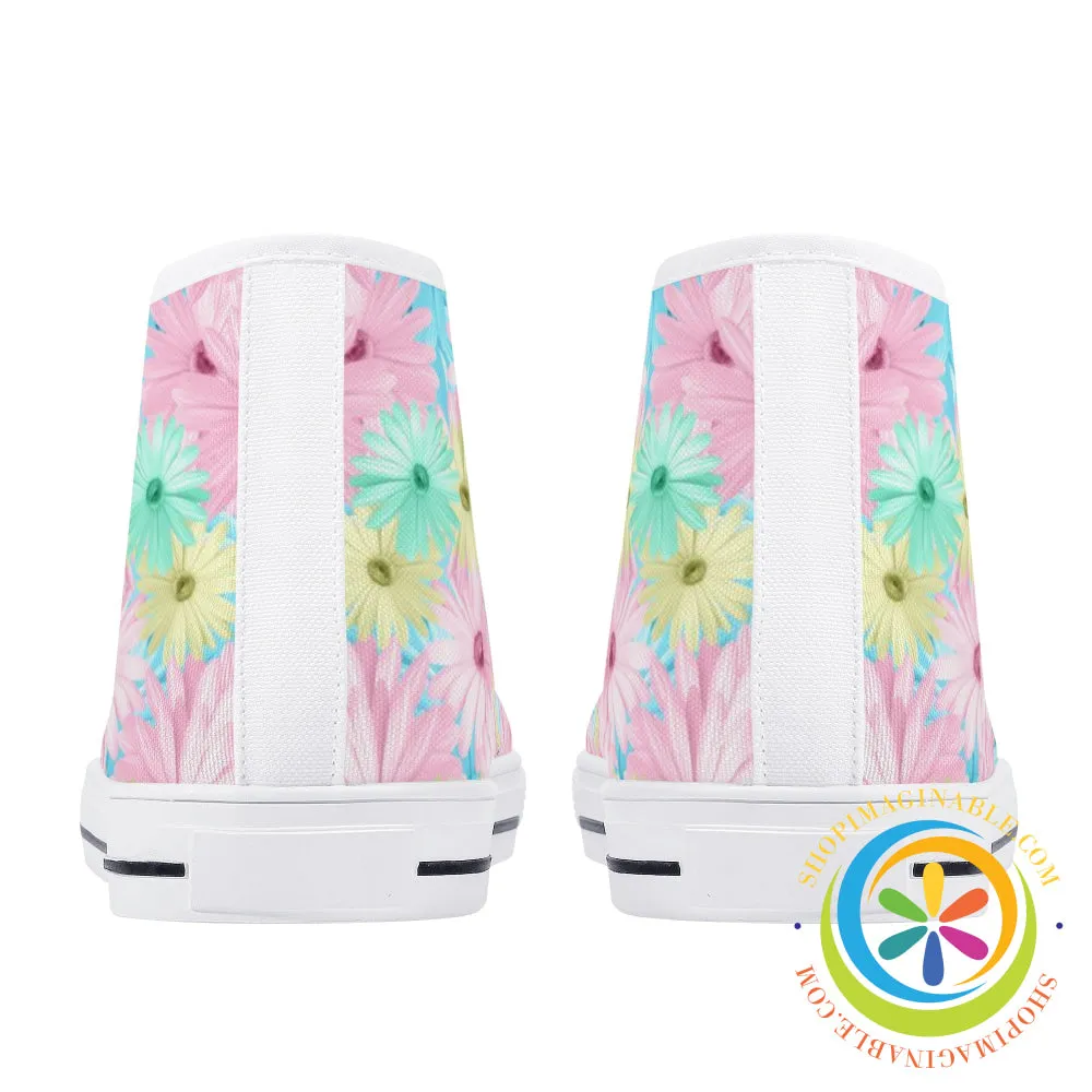 Mystical Daisy Ladies High Top Canvas Shoes