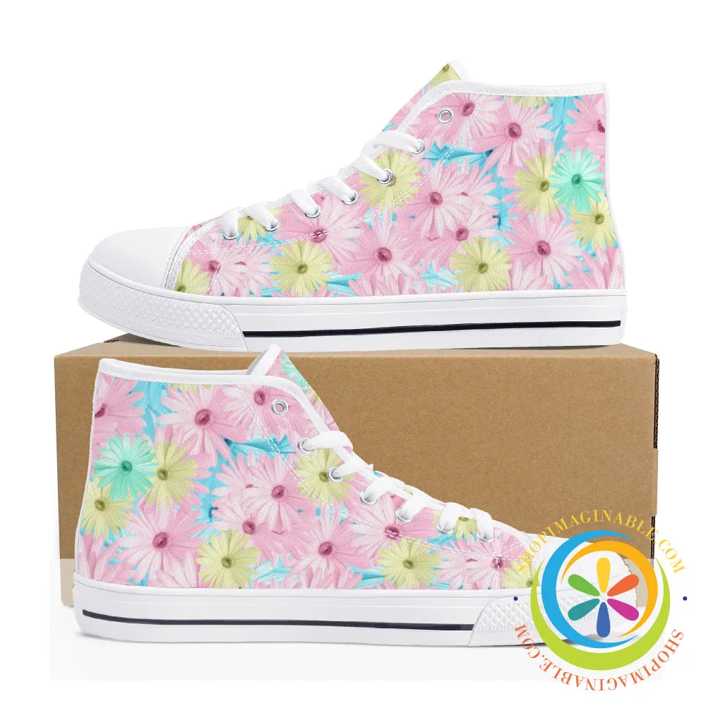 Mystical Daisy Ladies High Top Canvas Shoes