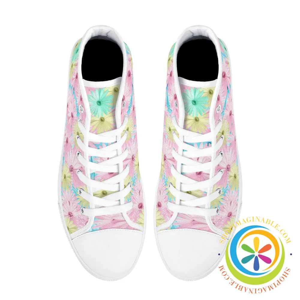 Mystical Daisy Ladies High Top Canvas Shoes