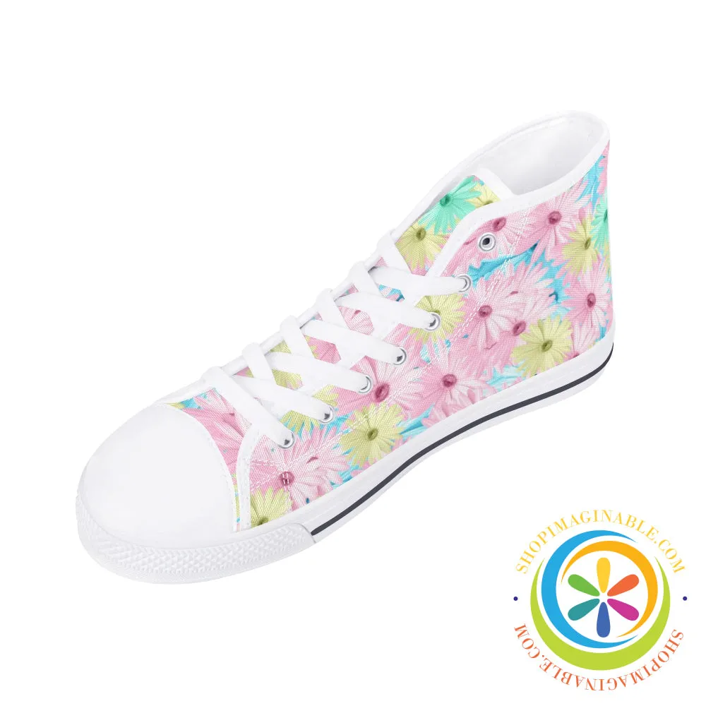 Mystical Daisy Ladies High Top Canvas Shoes