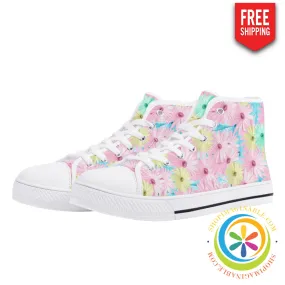 Mystical Daisy Ladies High Top Canvas Shoes