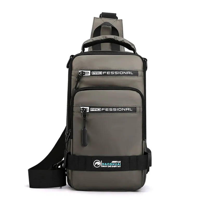 "Ultimate Men's Crossbody Bag: Stylish, Waterproof, and Equipped with USB Charging Port for On-the-Go Convenience!"