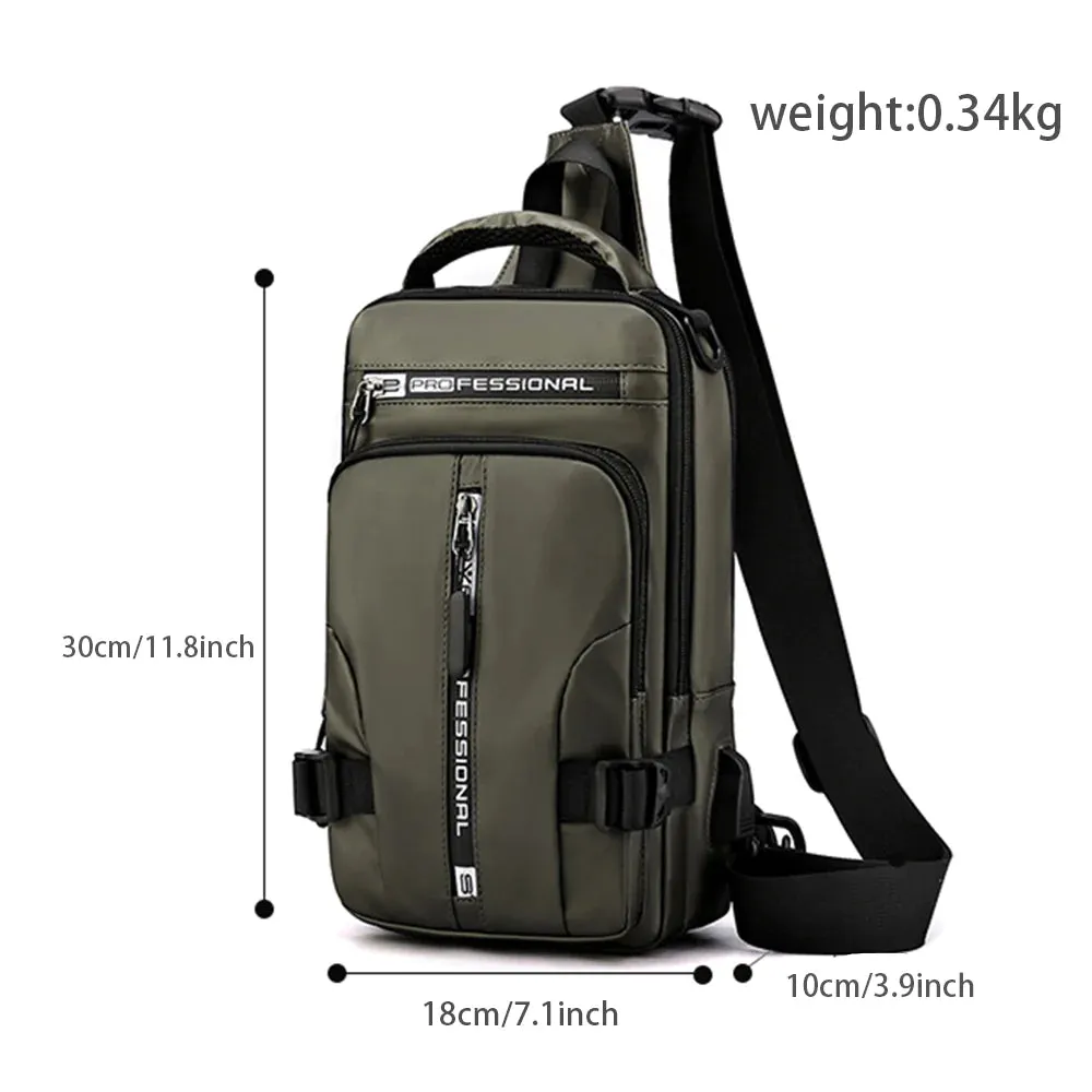 "Ultimate Men's Crossbody Bag: Stylish, Waterproof, and Equipped with USB Charging Port for On-the-Go Convenience!"