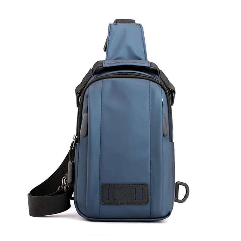 "Ultimate Men's Crossbody Bag: Stylish, Waterproof, and Equipped with USB Charging Port for On-the-Go Convenience!"