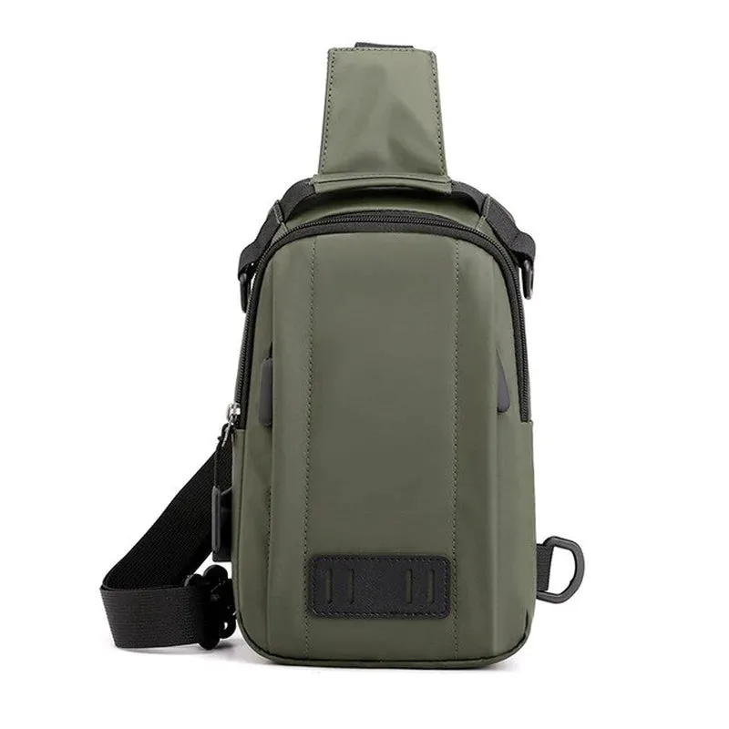 "Ultimate Men's Crossbody Bag: Stylish, Waterproof, and Equipped with USB Charging Port for On-the-Go Convenience!"