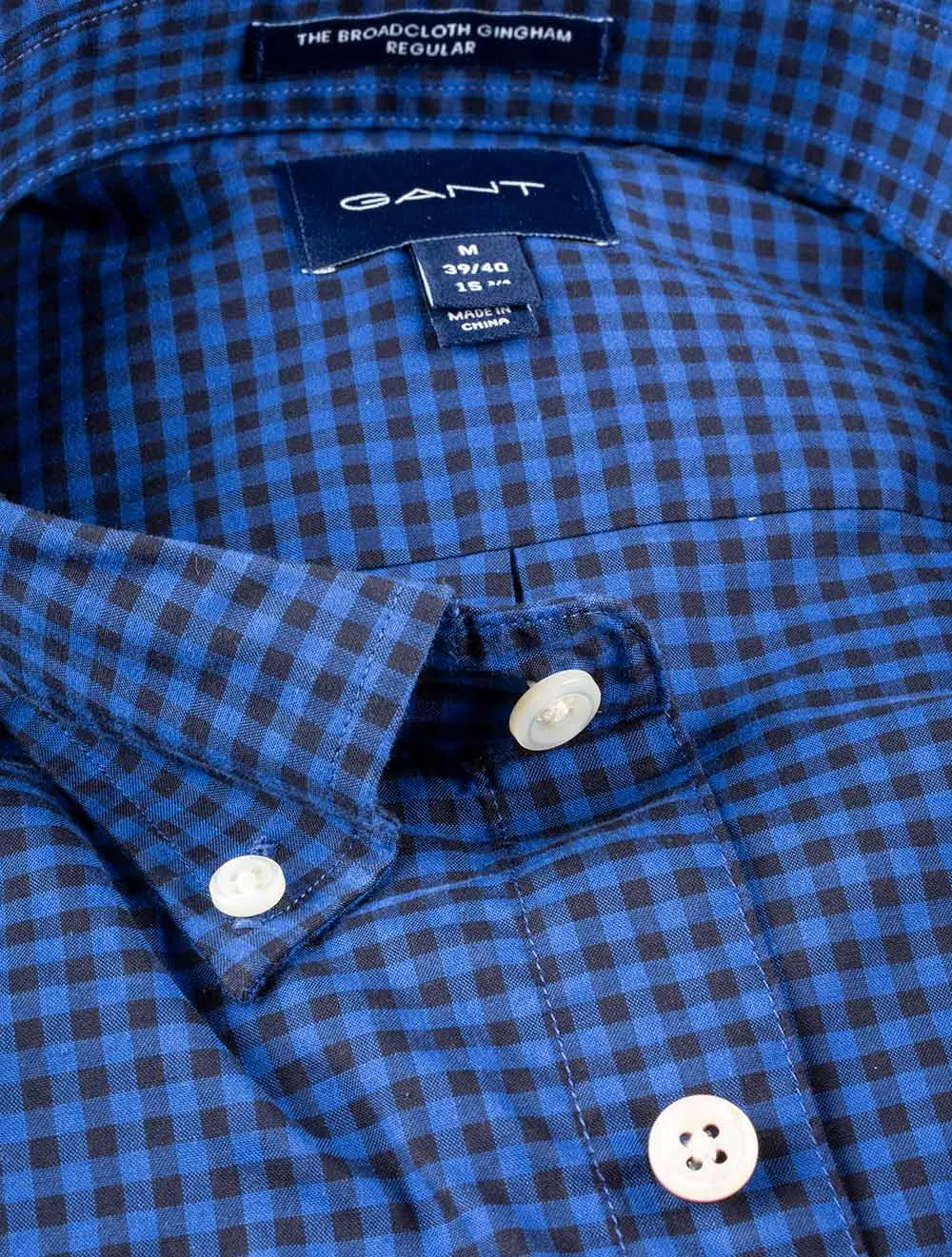 Regular 2 Colour Gingham Button-down - College Blue