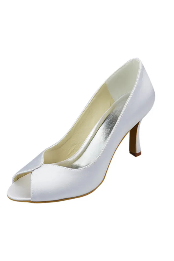 Simple Handmade Comfy White Cheap Bridal Shoes S78