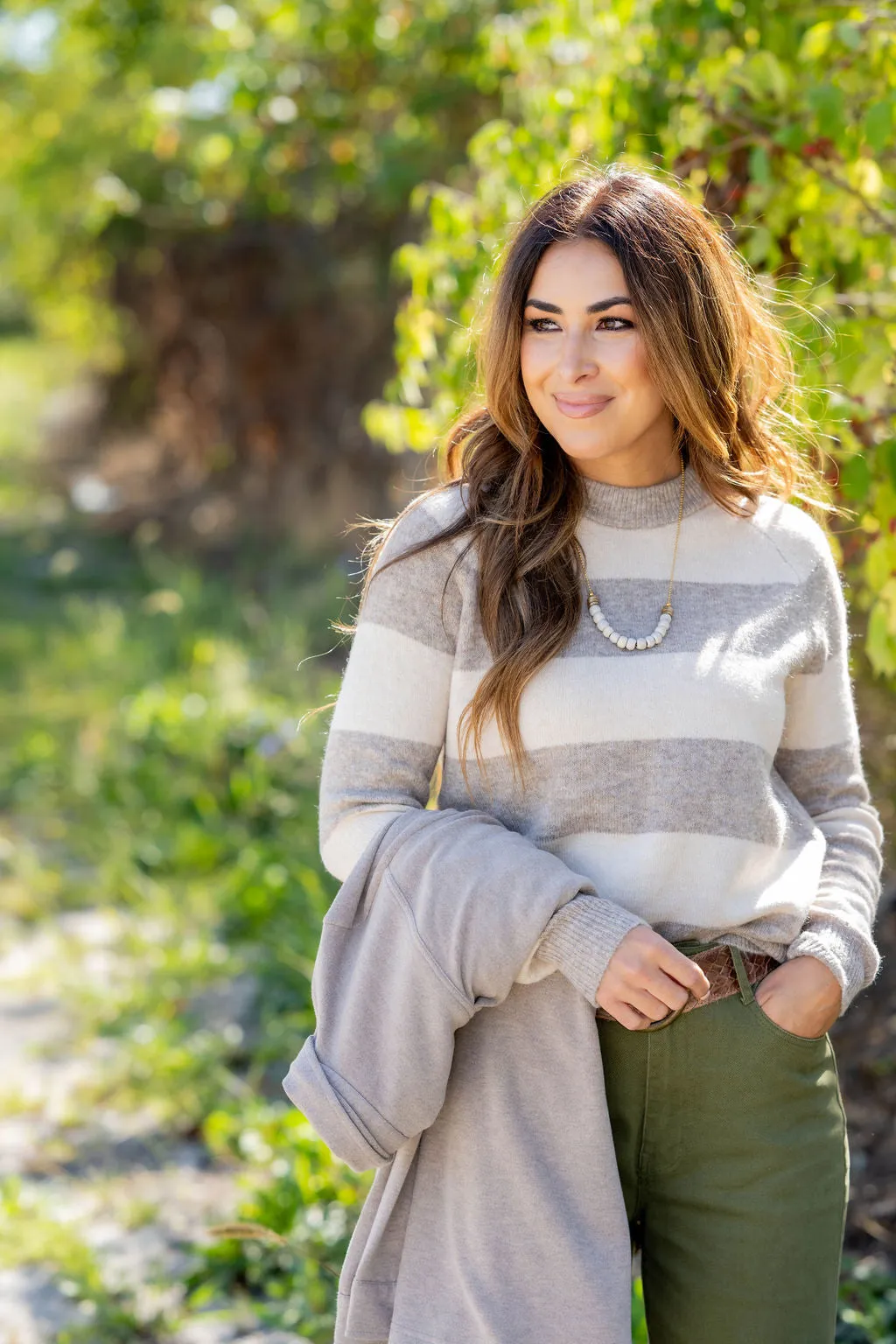 Simple Thick Striped Sweater