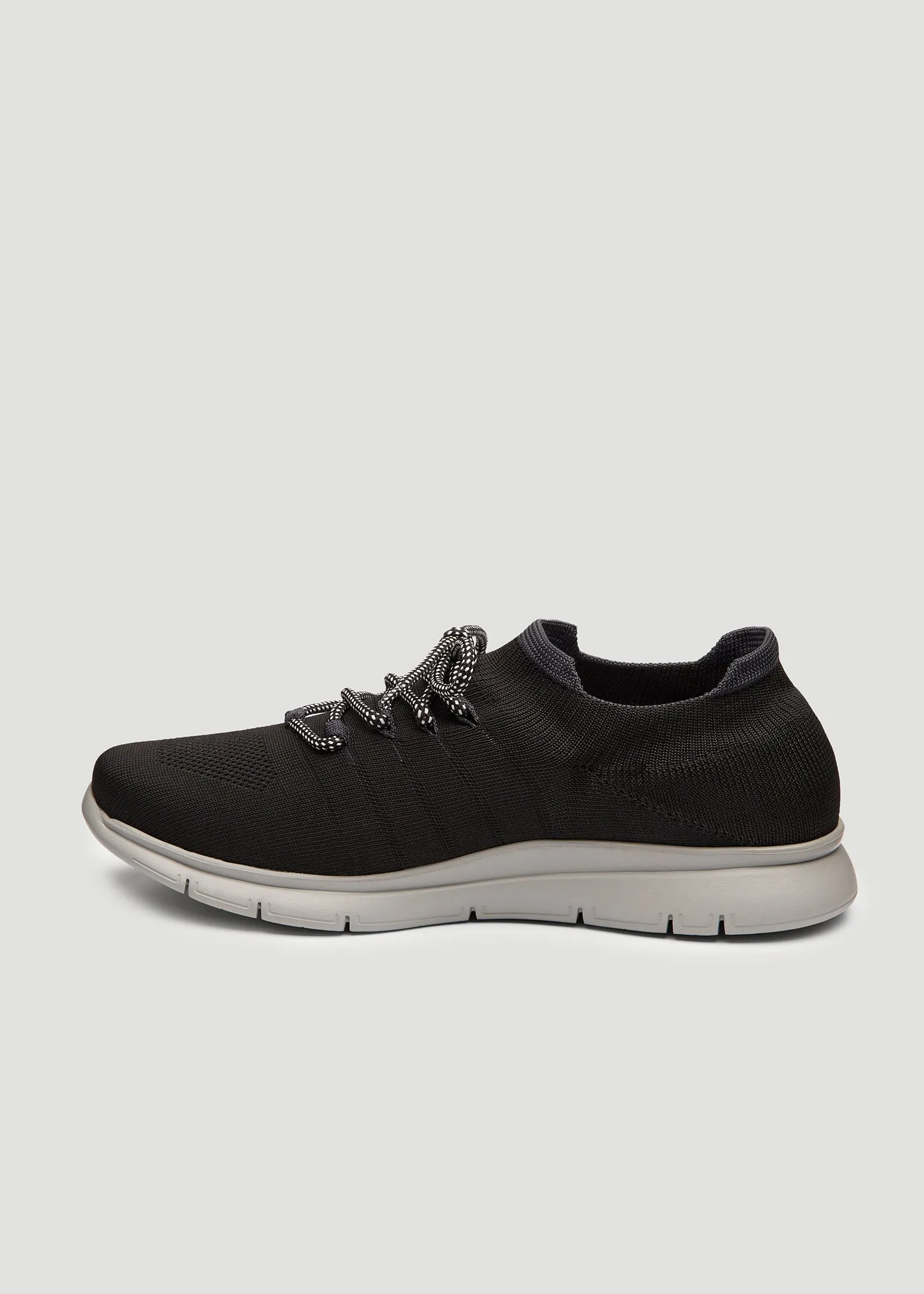 Tall Men's Knit Running Shoes in Black