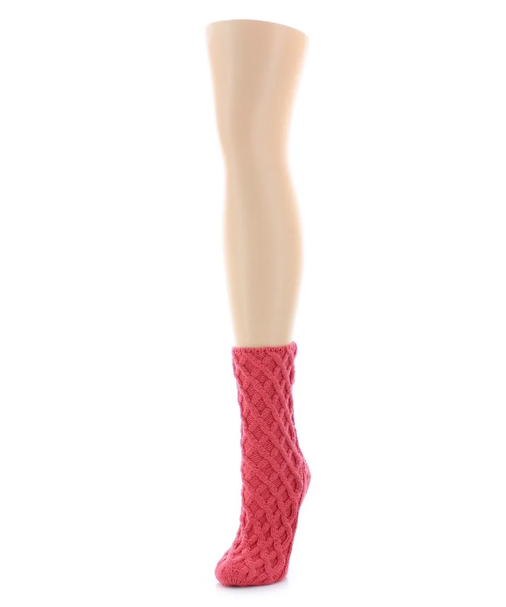 Women's Diamond Cross Chunky Knit Boot Sock