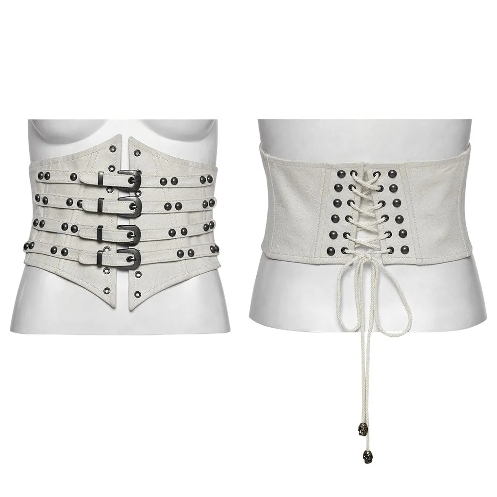 Women's Punk Multi-buckle Strap Underbust Corset